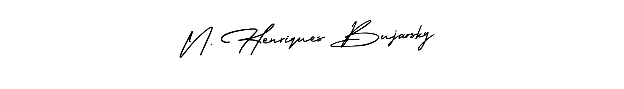 N. Henriques Bujarsky stylish signature style. Best Handwritten Sign (AmerikaSignatureDemo-Regular) for my name. Handwritten Signature Collection Ideas for my name N. Henriques Bujarsky. N. Henriques Bujarsky signature style 3 images and pictures png