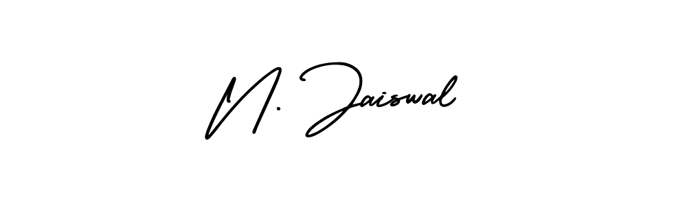 if you are searching for the best signature style for your name N. Jaiswal. so please give up your signature search. here we have designed multiple signature styles  using AmerikaSignatureDemo-Regular. N. Jaiswal signature style 3 images and pictures png