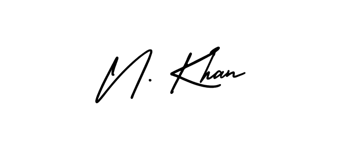 How to make N. Khan name signature. Use AmerikaSignatureDemo-Regular style for creating short signs online. This is the latest handwritten sign. N. Khan signature style 3 images and pictures png