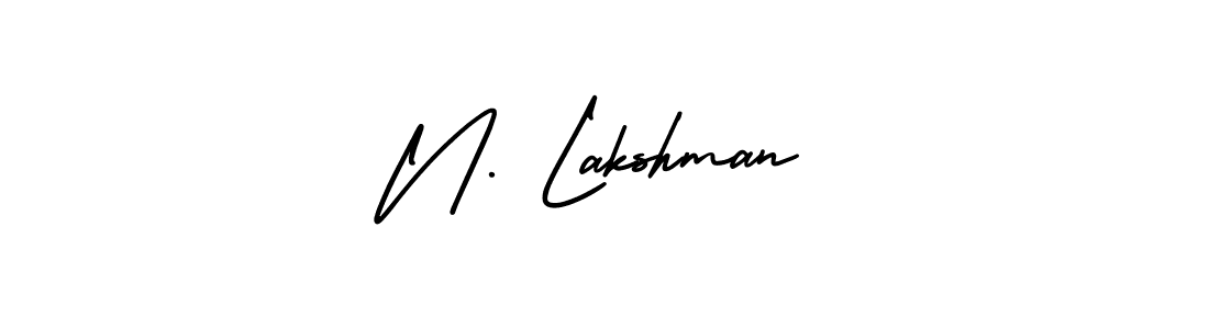 How to Draw N. Lakshman signature style? AmerikaSignatureDemo-Regular is a latest design signature styles for name N. Lakshman. N. Lakshman signature style 3 images and pictures png