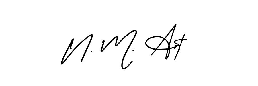 Check out images of Autograph of N. M. Art name. Actor N. M. Art Signature Style. AmerikaSignatureDemo-Regular is a professional sign style online. N. M. Art signature style 3 images and pictures png