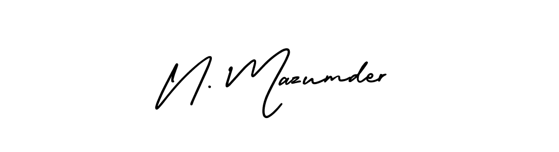 Create a beautiful signature design for name N. Mazumder. With this signature (AmerikaSignatureDemo-Regular) fonts, you can make a handwritten signature for free. N. Mazumder signature style 3 images and pictures png