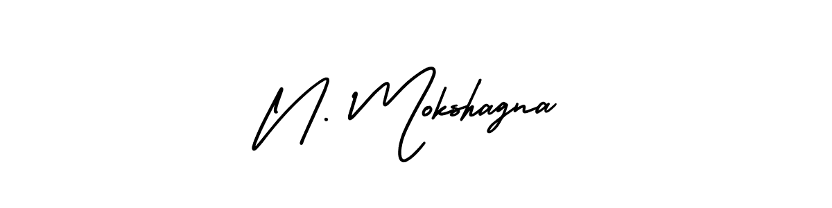 The best way (AmerikaSignatureDemo-Regular) to make a short signature is to pick only two or three words in your name. The name N. Mokshagna include a total of six letters. For converting this name. N. Mokshagna signature style 3 images and pictures png