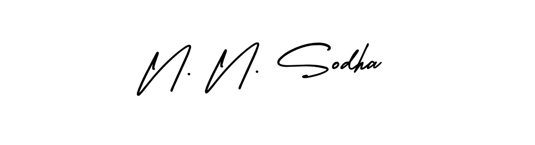 Design your own signature with our free online signature maker. With this signature software, you can create a handwritten (AmerikaSignatureDemo-Regular) signature for name N. N. Sodha. N. N. Sodha signature style 3 images and pictures png