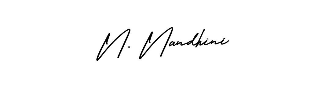 N. Nandhini stylish signature style. Best Handwritten Sign (AmerikaSignatureDemo-Regular) for my name. Handwritten Signature Collection Ideas for my name N. Nandhini. N. Nandhini signature style 3 images and pictures png