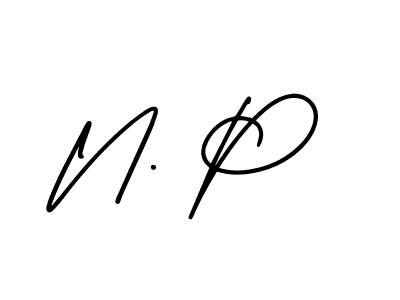 Design your own signature with our free online signature maker. With this signature software, you can create a handwritten (AmerikaSignatureDemo-Regular) signature for name N. P. N. P signature style 3 images and pictures png