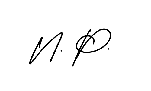 Make a beautiful signature design for name N. P.. With this signature (AmerikaSignatureDemo-Regular) style, you can create a handwritten signature for free. N. P. signature style 3 images and pictures png
