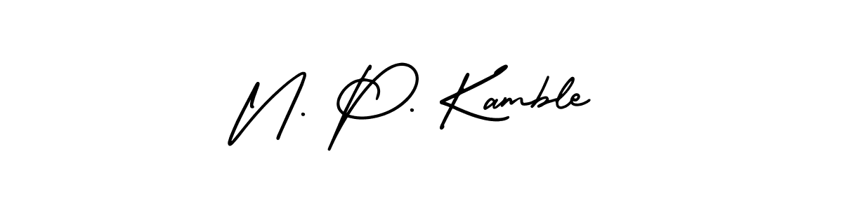 Design your own signature with our free online signature maker. With this signature software, you can create a handwritten (AmerikaSignatureDemo-Regular) signature for name N. P. Kamble. N. P. Kamble signature style 3 images and pictures png