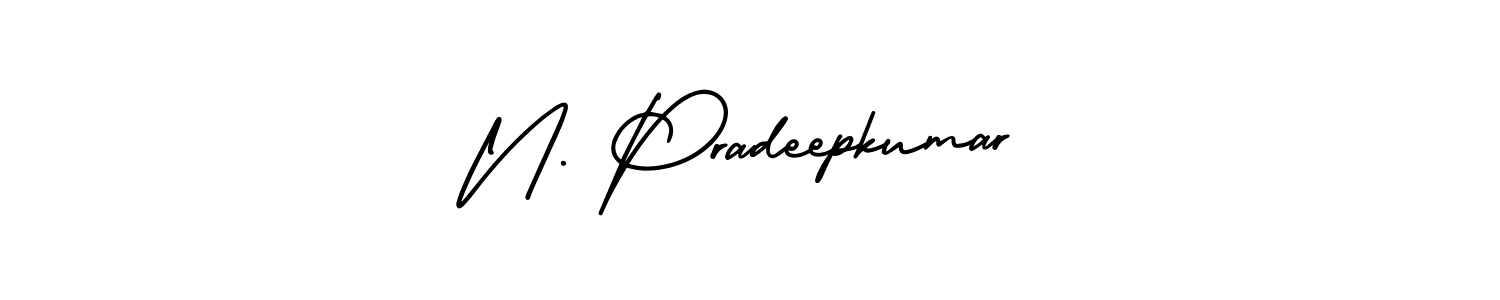 N. Pradeepkumar stylish signature style. Best Handwritten Sign (AmerikaSignatureDemo-Regular) for my name. Handwritten Signature Collection Ideas for my name N. Pradeepkumar. N. Pradeepkumar signature style 3 images and pictures png