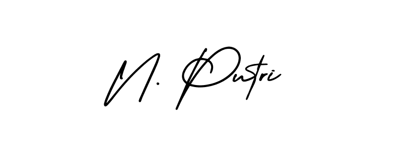 Use a signature maker to create a handwritten signature online. With this signature software, you can design (AmerikaSignatureDemo-Regular) your own signature for name N. Putri. N. Putri signature style 3 images and pictures png