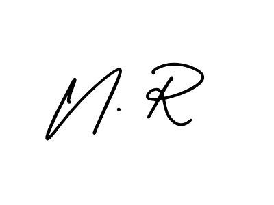 This is the best signature style for the N. R name. Also you like these signature font (AmerikaSignatureDemo-Regular). Mix name signature. N. R signature style 3 images and pictures png