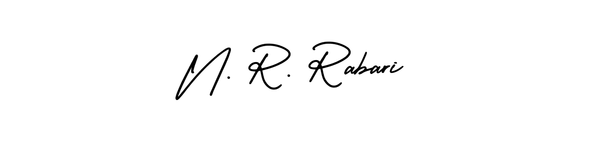 Use a signature maker to create a handwritten signature online. With this signature software, you can design (AmerikaSignatureDemo-Regular) your own signature for name N. R. Rabari. N. R. Rabari signature style 3 images and pictures png