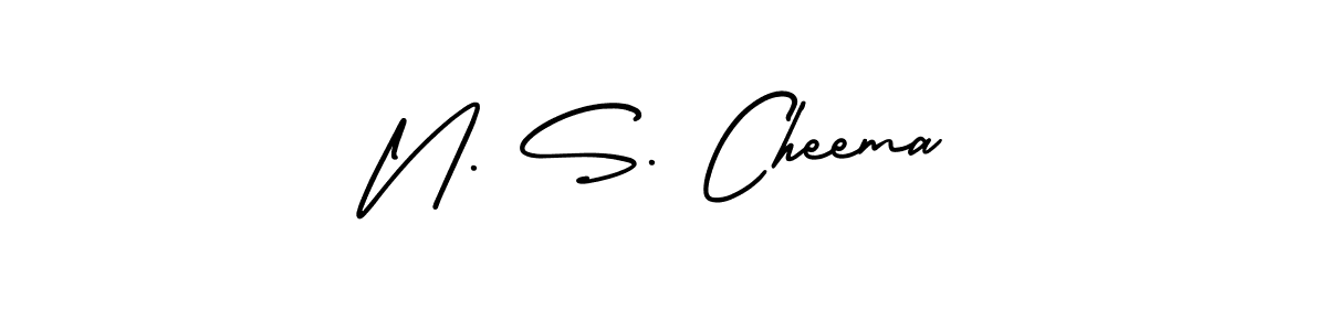 How to make N. S. Cheema name signature. Use AmerikaSignatureDemo-Regular style for creating short signs online. This is the latest handwritten sign. N. S. Cheema signature style 3 images and pictures png