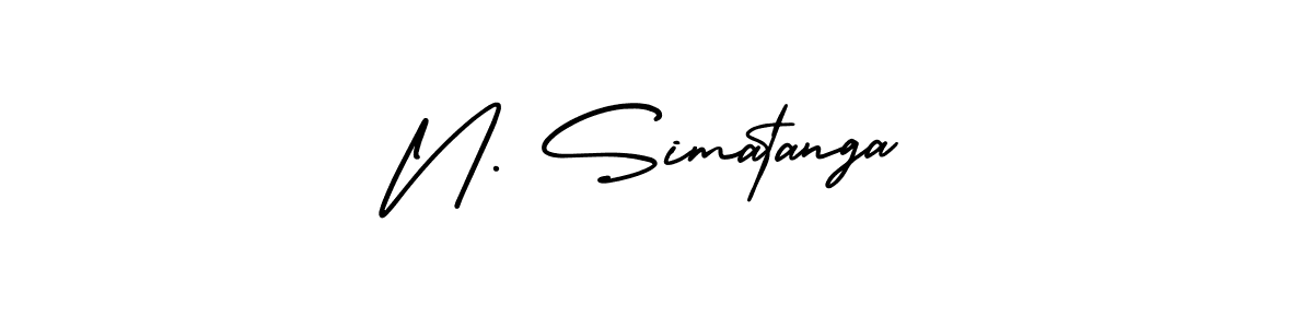 This is the best signature style for the N. Simatanga name. Also you like these signature font (AmerikaSignatureDemo-Regular). Mix name signature. N. Simatanga signature style 3 images and pictures png