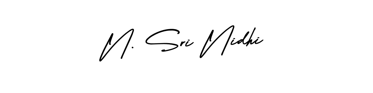 AmerikaSignatureDemo-Regular is a professional signature style that is perfect for those who want to add a touch of class to their signature. It is also a great choice for those who want to make their signature more unique. Get N. Sri Nidhi name to fancy signature for free. N. Sri Nidhi signature style 3 images and pictures png