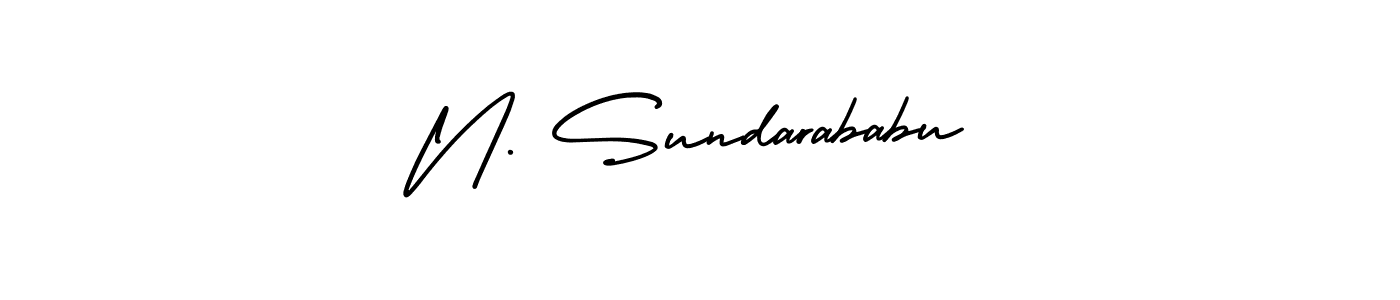 The best way (AmerikaSignatureDemo-Regular) to make a short signature is to pick only two or three words in your name. The name N. Sundarababu include a total of six letters. For converting this name. N. Sundarababu signature style 3 images and pictures png