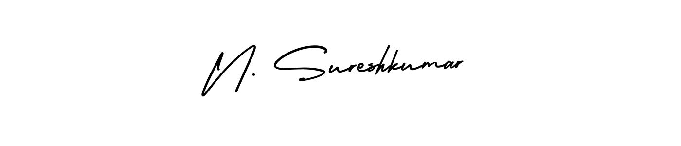 AmerikaSignatureDemo-Regular is a professional signature style that is perfect for those who want to add a touch of class to their signature. It is also a great choice for those who want to make their signature more unique. Get N. Sureshkumar name to fancy signature for free. N. Sureshkumar signature style 3 images and pictures png