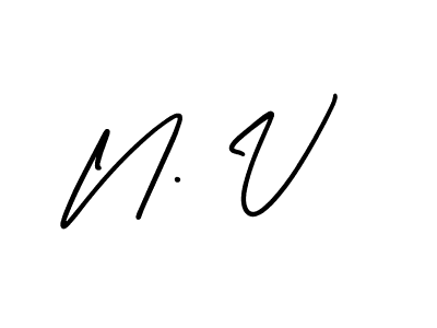 How to Draw N. V signature style? AmerikaSignatureDemo-Regular is a latest design signature styles for name N. V. N. V signature style 3 images and pictures png