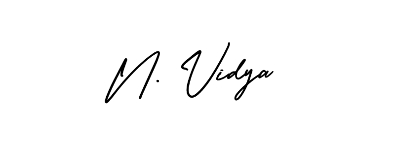 How to Draw N. Vidya signature style? AmerikaSignatureDemo-Regular is a latest design signature styles for name N. Vidya. N. Vidya signature style 3 images and pictures png