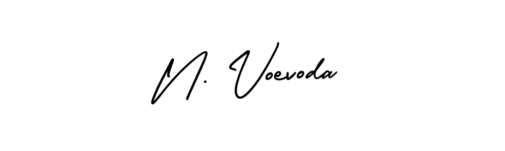 N. Voevoda stylish signature style. Best Handwritten Sign (AmerikaSignatureDemo-Regular) for my name. Handwritten Signature Collection Ideas for my name N. Voevoda. N. Voevoda signature style 3 images and pictures png