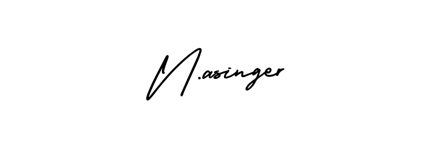 How to Draw N.asinger signature style? AmerikaSignatureDemo-Regular is a latest design signature styles for name N.asinger. N.asinger signature style 3 images and pictures png