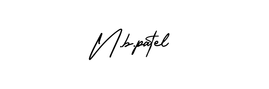 How to make N.b.patel name signature. Use AmerikaSignatureDemo-Regular style for creating short signs online. This is the latest handwritten sign. N.b.patel signature style 3 images and pictures png