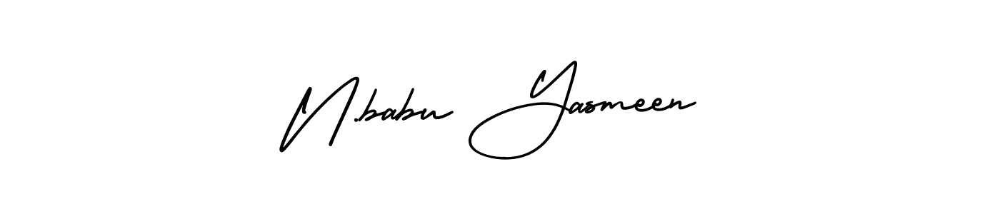 How to make N.babu Yasmeen name signature. Use AmerikaSignatureDemo-Regular style for creating short signs online. This is the latest handwritten sign. N.babu Yasmeen signature style 3 images and pictures png