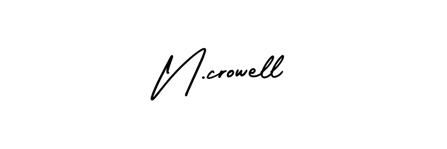 Create a beautiful signature design for name N.crowell. With this signature (AmerikaSignatureDemo-Regular) fonts, you can make a handwritten signature for free. N.crowell signature style 3 images and pictures png