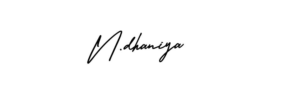 How to make N.dhaniya signature? AmerikaSignatureDemo-Regular is a professional autograph style. Create handwritten signature for N.dhaniya name. N.dhaniya signature style 3 images and pictures png