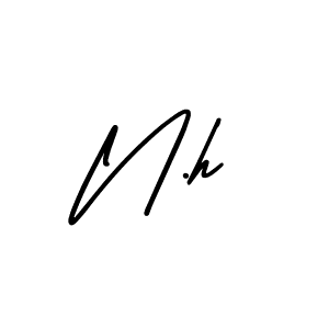 Make a beautiful signature design for name N.h. Use this online signature maker to create a handwritten signature for free. N.h signature style 3 images and pictures png