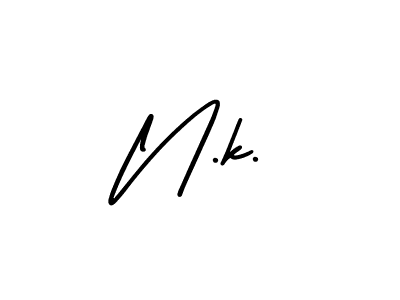 How to make N.k. name signature. Use AmerikaSignatureDemo-Regular style for creating short signs online. This is the latest handwritten sign. N.k. signature style 3 images and pictures png