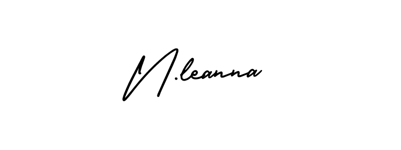 Make a beautiful signature design for name N.leanna. With this signature (AmerikaSignatureDemo-Regular) style, you can create a handwritten signature for free. N.leanna signature style 3 images and pictures png