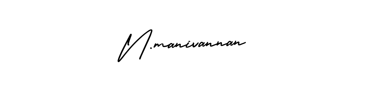 You should practise on your own different ways (AmerikaSignatureDemo-Regular) to write your name (N.manivannan) in signature. don't let someone else do it for you. N.manivannan signature style 3 images and pictures png