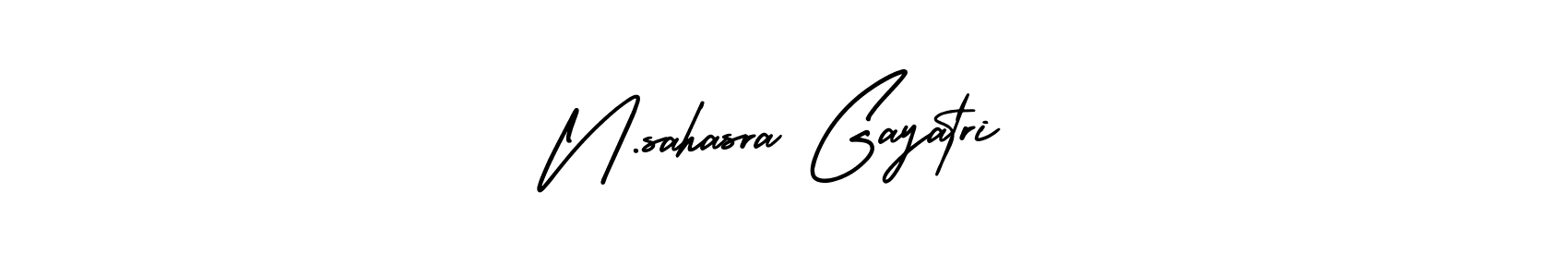 How to make N.sahasra Gayatri name signature. Use AmerikaSignatureDemo-Regular style for creating short signs online. This is the latest handwritten sign. N.sahasra Gayatri signature style 3 images and pictures png