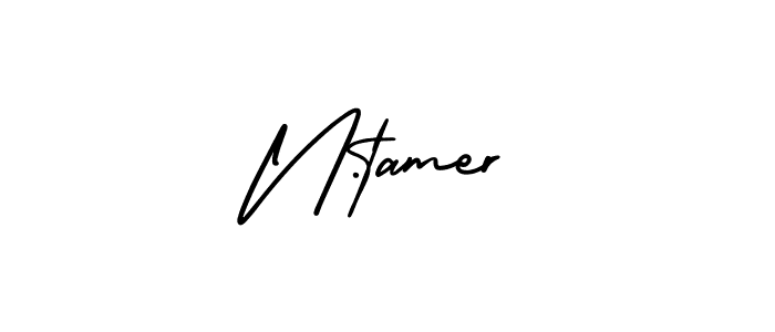 Check out images of Autograph of N.tamer name. Actor N.tamer Signature Style. AmerikaSignatureDemo-Regular is a professional sign style online. N.tamer signature style 3 images and pictures png