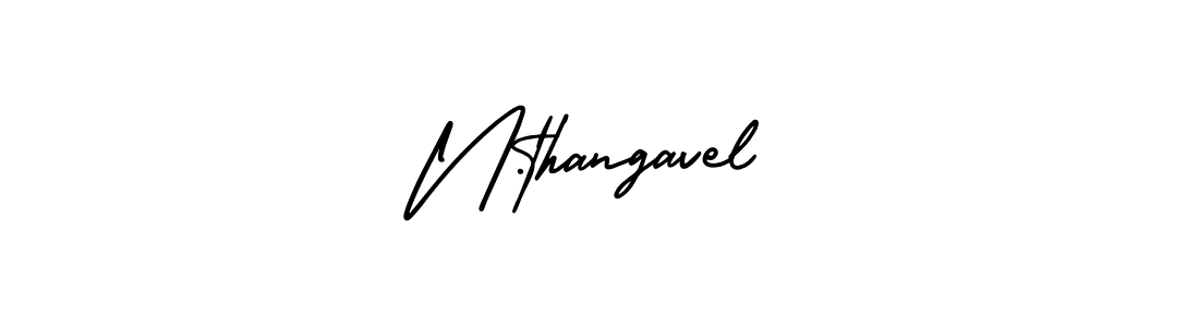 How to make N.thangavel name signature. Use AmerikaSignatureDemo-Regular style for creating short signs online. This is the latest handwritten sign. N.thangavel signature style 3 images and pictures png