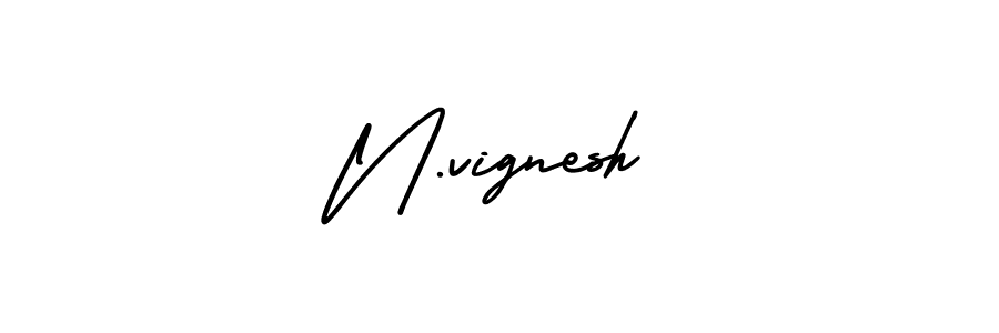 Make a beautiful signature design for name N.vignesh. With this signature (AmerikaSignatureDemo-Regular) style, you can create a handwritten signature for free. N.vignesh signature style 3 images and pictures png