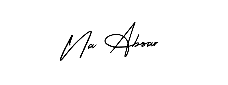 How to make Na Absar name signature. Use AmerikaSignatureDemo-Regular style for creating short signs online. This is the latest handwritten sign. Na Absar signature style 3 images and pictures png