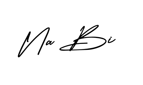 How to make Na Bi name signature. Use AmerikaSignatureDemo-Regular style for creating short signs online. This is the latest handwritten sign. Na Bi signature style 3 images and pictures png