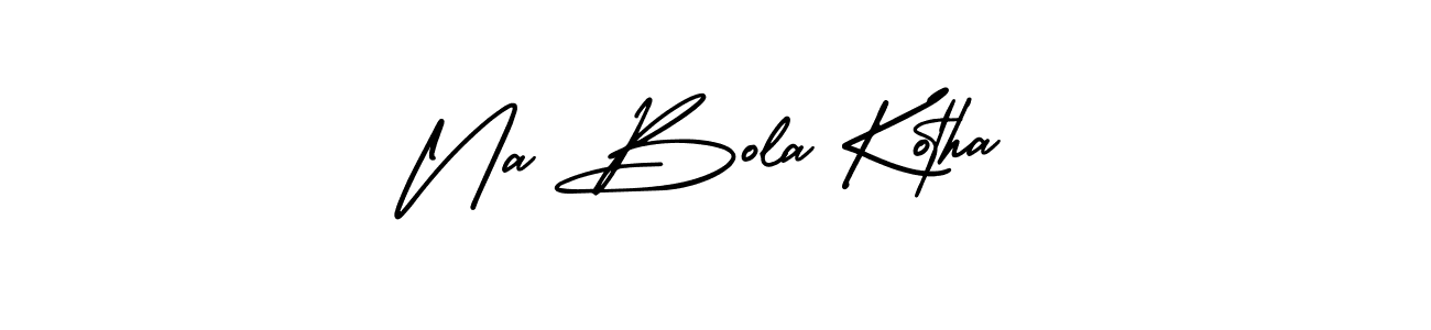 AmerikaSignatureDemo-Regular is a professional signature style that is perfect for those who want to add a touch of class to their signature. It is also a great choice for those who want to make their signature more unique. Get Na Bola Kotha name to fancy signature for free. Na Bola Kotha signature style 3 images and pictures png