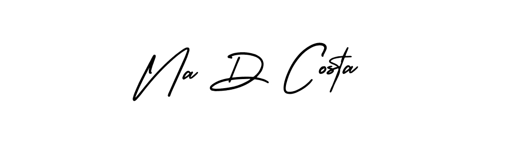 You should practise on your own different ways (AmerikaSignatureDemo-Regular) to write your name (Na D Costa) in signature. don't let someone else do it for you. Na D Costa signature style 3 images and pictures png