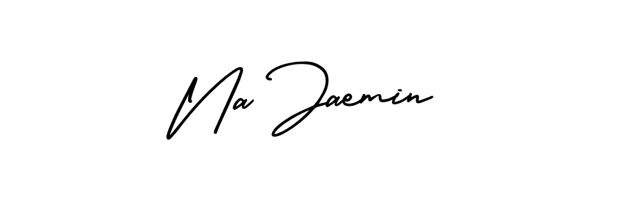 How to make Na Jaemin name signature. Use AmerikaSignatureDemo-Regular style for creating short signs online. This is the latest handwritten sign. Na Jaemin signature style 3 images and pictures png