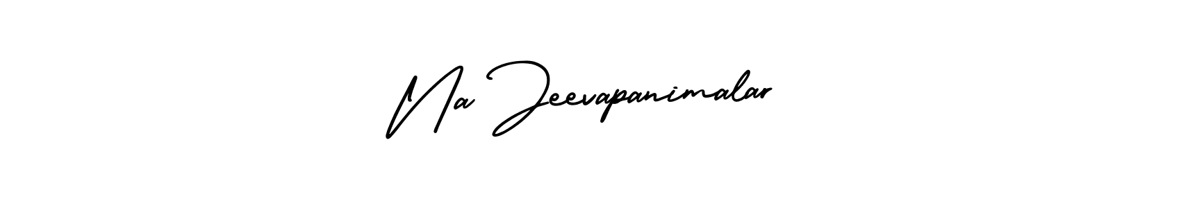 Also You can easily find your signature by using the search form. We will create Na Jeevapanimalar name handwritten signature images for you free of cost using AmerikaSignatureDemo-Regular sign style. Na Jeevapanimalar signature style 3 images and pictures png