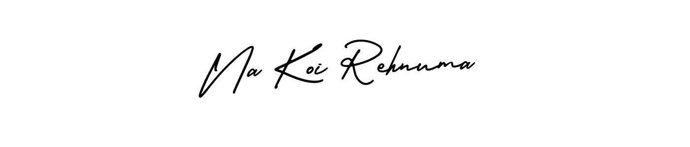 if you are searching for the best signature style for your name Na Koi Rehnuma. so please give up your signature search. here we have designed multiple signature styles  using AmerikaSignatureDemo-Regular. Na Koi Rehnuma signature style 3 images and pictures png