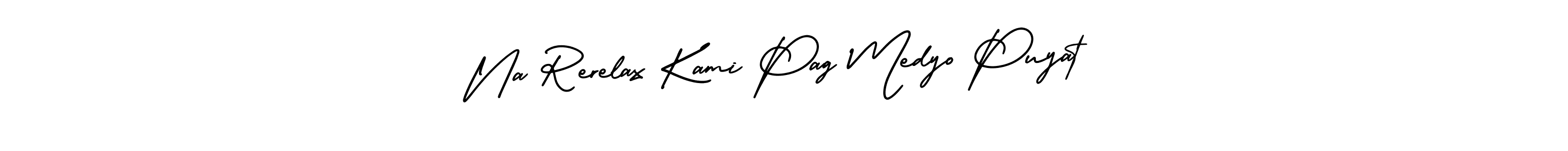 How to Draw Na Rerelax Kami Pag Medyo Puyat signature style? AmerikaSignatureDemo-Regular is a latest design signature styles for name Na Rerelax Kami Pag Medyo Puyat. Na Rerelax Kami Pag Medyo Puyat signature style 3 images and pictures png