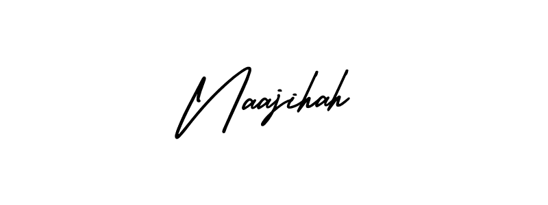 How to make Naajihah name signature. Use AmerikaSignatureDemo-Regular style for creating short signs online. This is the latest handwritten sign. Naajihah signature style 3 images and pictures png