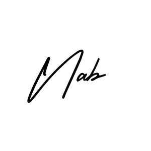 Make a beautiful signature design for name Nab. With this signature (AmerikaSignatureDemo-Regular) style, you can create a handwritten signature for free. Nab signature style 3 images and pictures png