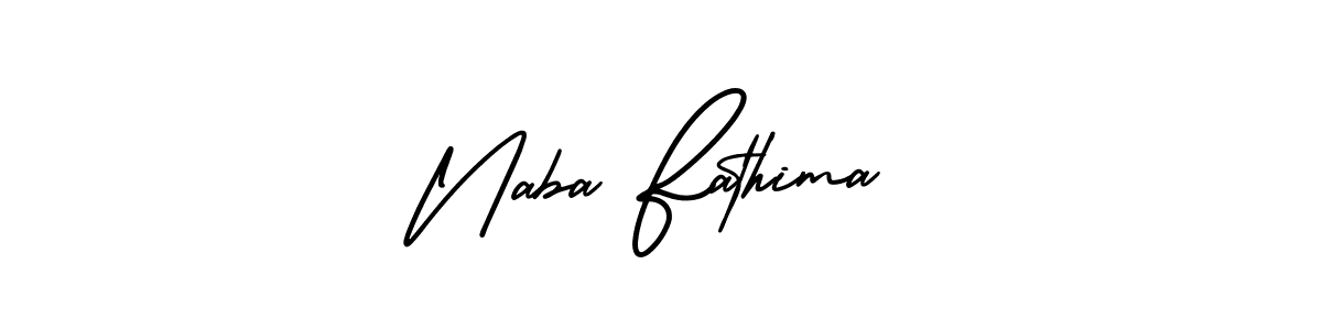 How to make Naba Fathima name signature. Use AmerikaSignatureDemo-Regular style for creating short signs online. This is the latest handwritten sign. Naba Fathima signature style 3 images and pictures png
