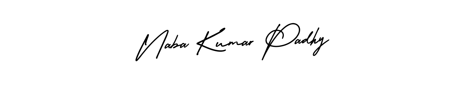 You should practise on your own different ways (AmerikaSignatureDemo-Regular) to write your name (Naba Kumar Padhy) in signature. don't let someone else do it for you. Naba Kumar Padhy signature style 3 images and pictures png