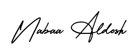 Get an exclusive digital autograph for Nabaa Aldosh. The AmerikaSignatureDemo-Regular typeface captures the charm of real penmanship on paper. Nabaa Aldosh signature style 3 images and pictures png